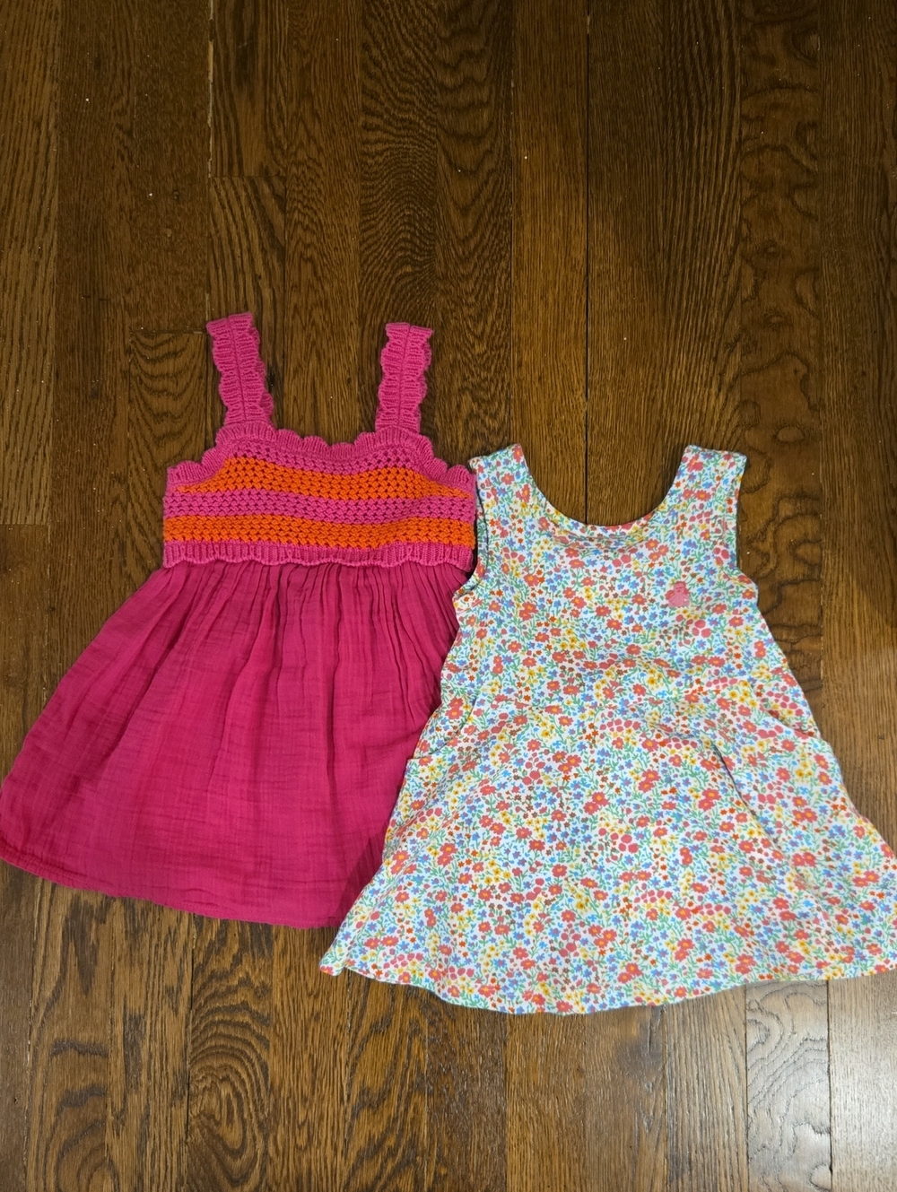Lot of 2 Baby GAP Girls Crochet-Top Dress & Floral Sundress Set